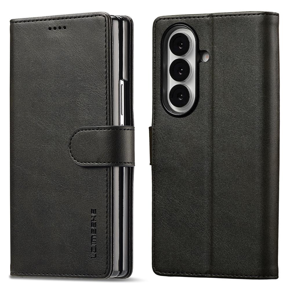 LC.IMEEKE Для Samsung Galaxy Z Fold7 5G Чехол Текстура теленка PU кожа Подставка Кошелек Чехол для телефона