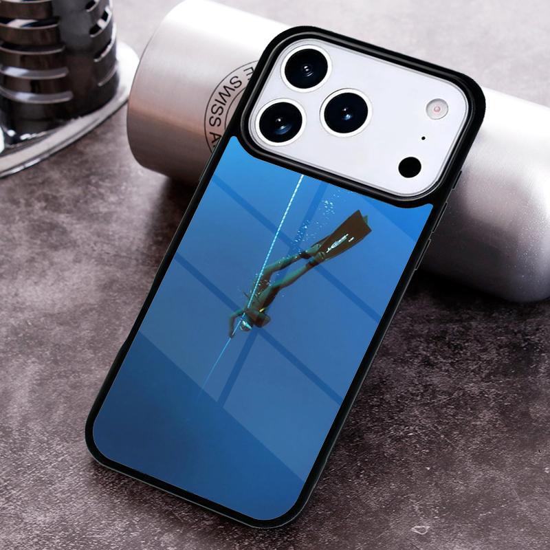 Scuba Diver Underwater Diving Phone Case For iPhone 17,16e,15,14,13,12,11,Mini,Pro,MAX soft Silicone Cover