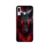 Чехол Maniacase для Samsung Galaxy A20 Черный волк красный огонь