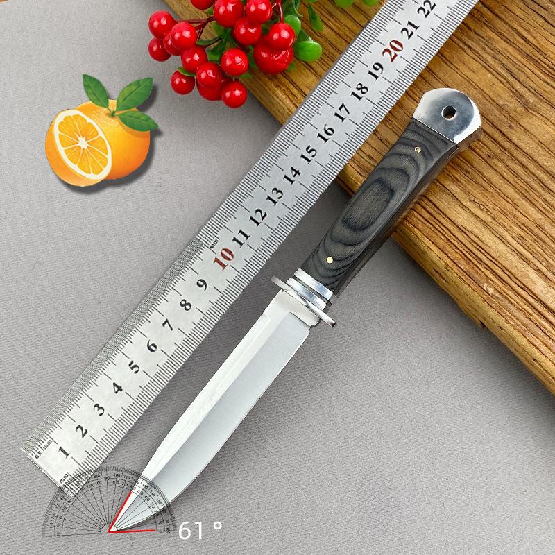 1 шт. Портативный кухонный нож с деревянной ручкой и ножнами для приготовления пищи на открытом воздухе и походов, многоцелевой нож для резки мяса и барбекю