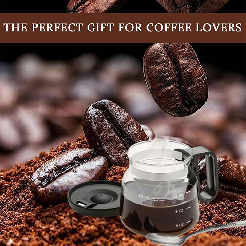 Стеклянная кофейная кружка 16 унций, выполненная в форме кофейника, мини-термостойкая, большой вместимости, прозрачная чашка с дорожной крышкой, подарок