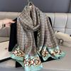 180*80cm Spring Length Scarf Women's Luxury Print Hijab Elegant Headband Shawl Summer Soft Warps Beach
