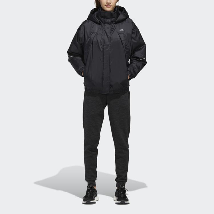 adidas W Field Down PK Outdoor Warm Hooded Down Jacket Winter Women Jacket Black EH3980