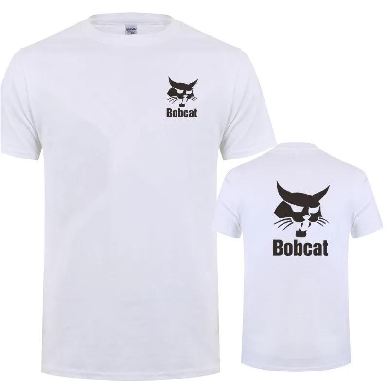 Футболка Bobcat, летняя мужская, с коротким рукавом, хлопковая, с логотипом Bobcat Heavy Equipment, удобные мужские топы с круглым вырезом