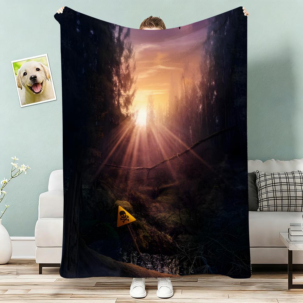 Dying Light Throw Lightweight 240g Flannel Blanket Soft Skin-friendly for Summer Cooling