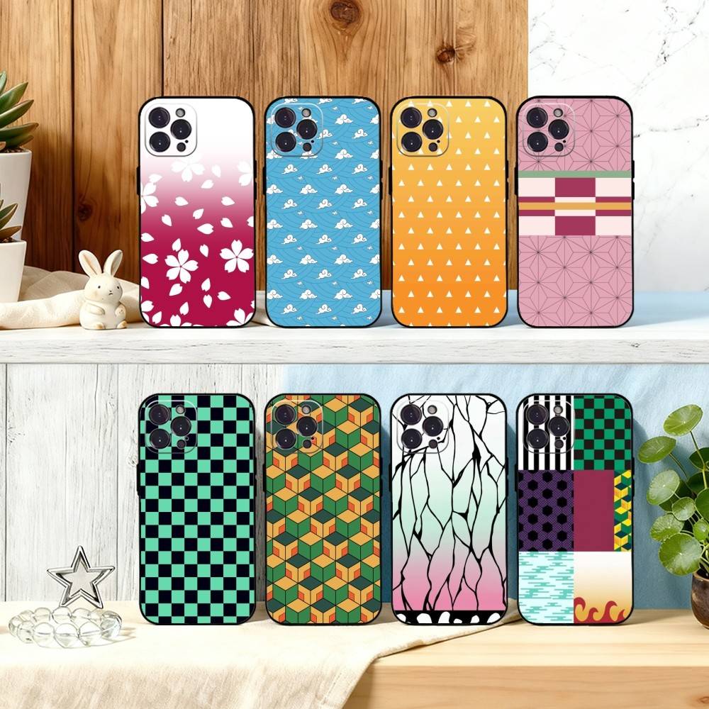 J-Японский G-Геометрический P-Узоры Чехол для Телефона Для iPhone17 16 15 14 13 12 11 Pro Max Plus,5G Мягкий Черный Чехол