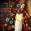 Gold Powder Glitter Home Xmas Ornaments Christmas Tree Decorations Christmas Flowers Fake Flowers