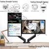 No-Drill Dual Screen Desktop Monitor Stand with Pneumatic Retractable Arm