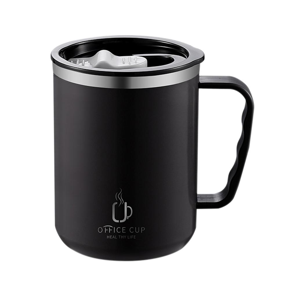New 500ml/17oz 304 Stainless Steel Milk Coffee Mug Double-Wall Insulated Anti Scalding Water Cup With Lid&Handle Tumble