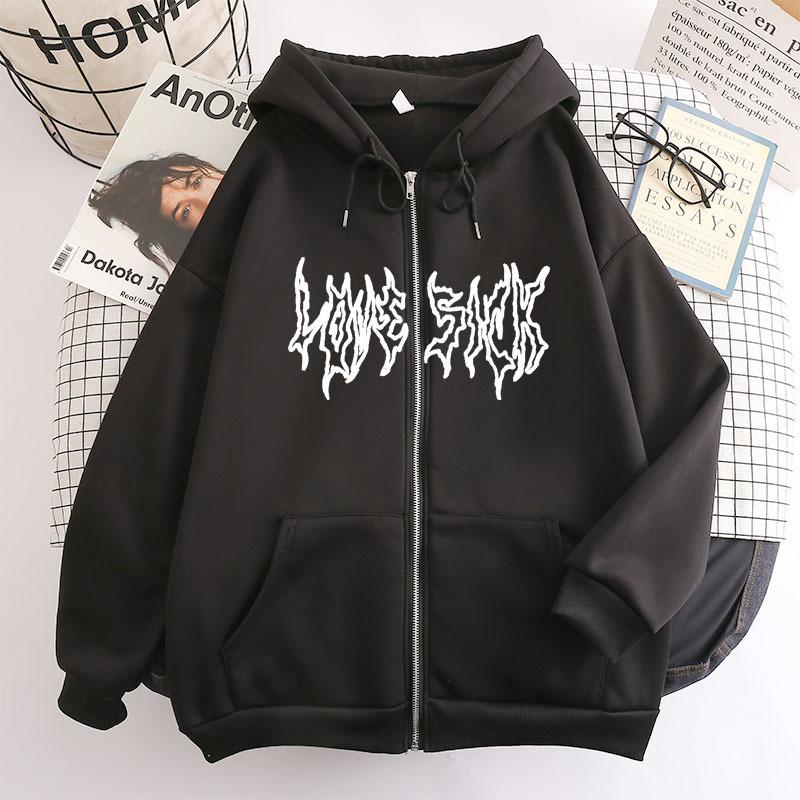 European and American popular zipper sweater, new retro butterfly hoodie men's and women's coat top