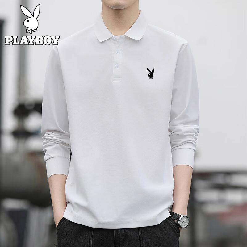 PLAYBOY Мужская футболка поло с длинным рукавом