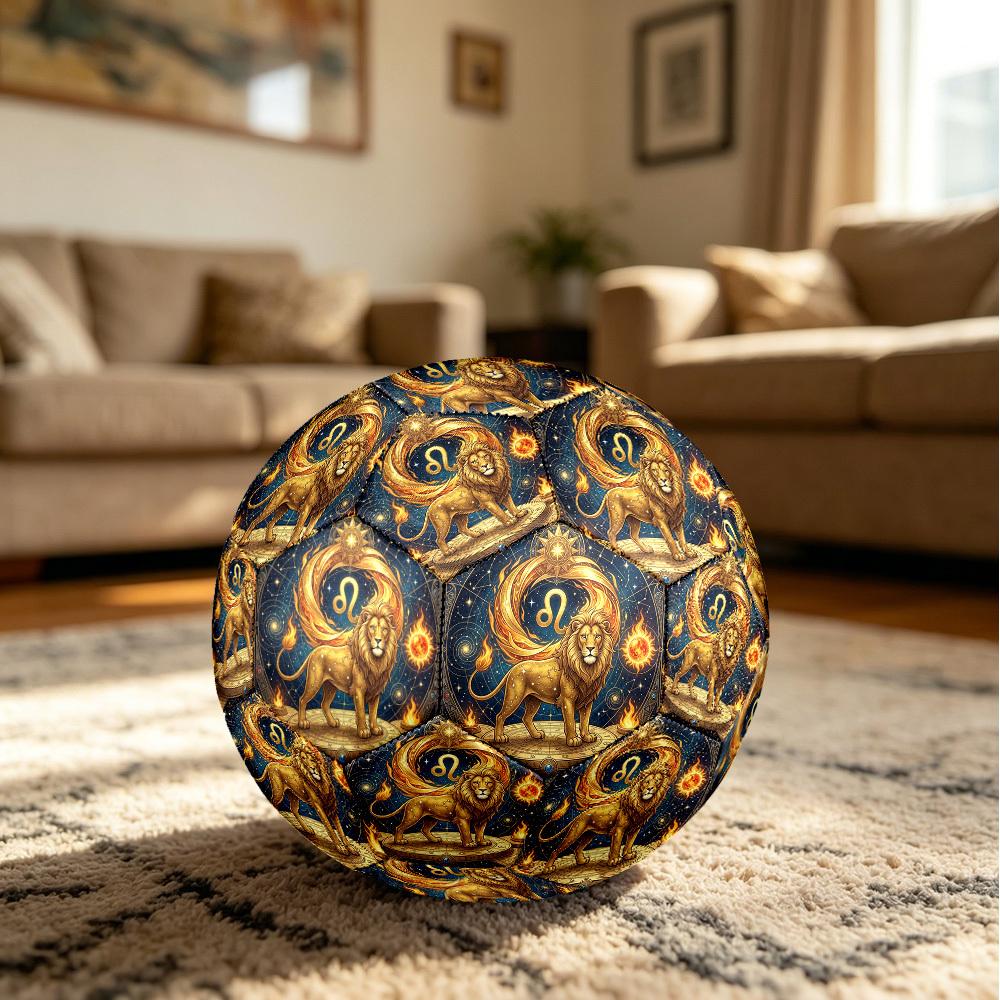 1pc Lion Zodiac Symbolism Theme Soccer Ball Football, Size 5, Lightweight PVC, Durable Outdoor Training Soccer Ball, Gift m61449