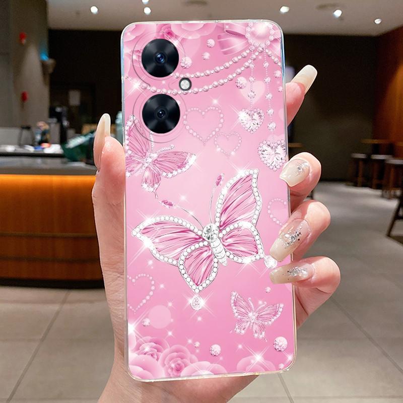 For Huawei Nova 11 SE 11SE Phone Case Huawei Nova 12 SE BNE-LX1 Case Luxury Fashion Butterfly Flowers Clear Soft Silicone Cover