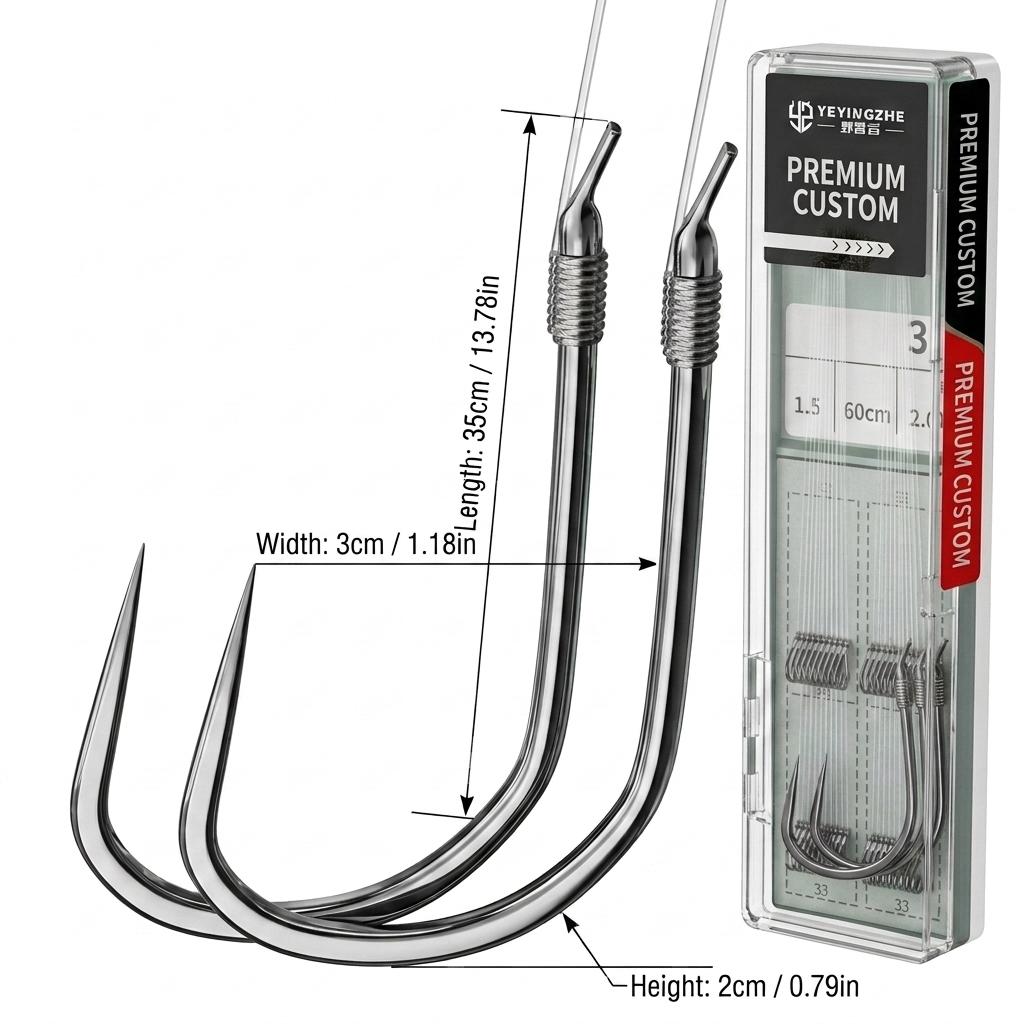 Double Hook Leader Lines for Carp Fishing Anti-Tangle Barbless Hooks 20pcs