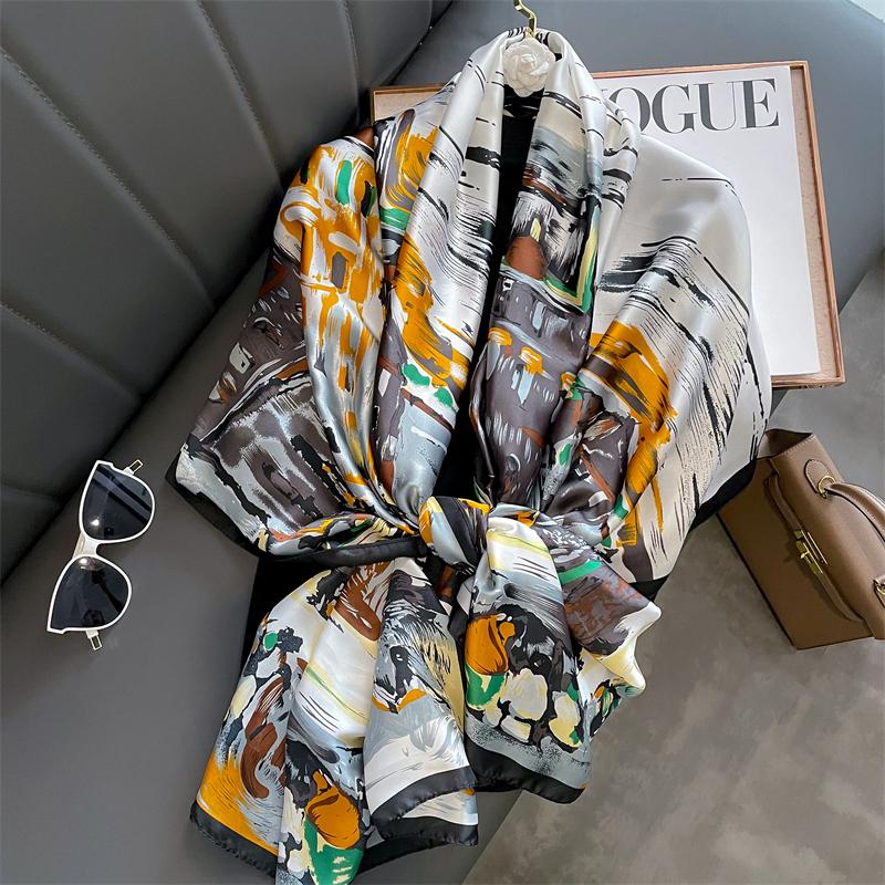 Модный принт, большой платок, шарф для женщин, роскошный дизайн, пашмина, накидка, хиджаб, фуляр, женский пляжный палантин, бандана, повязка на голову, эшарп