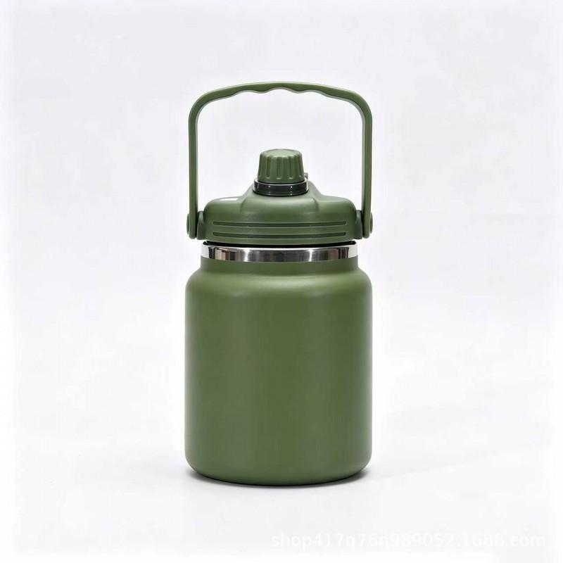 Large Capacity Insulated Water Bottle 304 Stainless Steel Vacuum Flask With Straw Outdoor Sports Travel