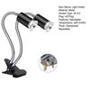 Reptile Heat Lamp Holder Dual-Head with 2/4/6H Cycle Timer Gooseneck Adjustable Turtles Lizards Snakes UVA/B Basking Light Bulb Metal Clip Rack