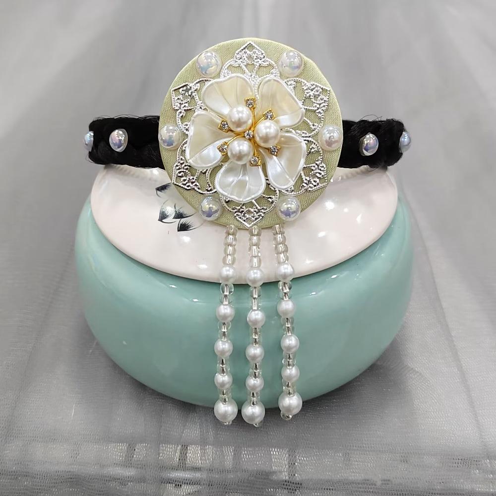 Tassel Hanbok Hairband Pearl Stage Dance Hair Hoop Sweet Korean Headband  Wedding