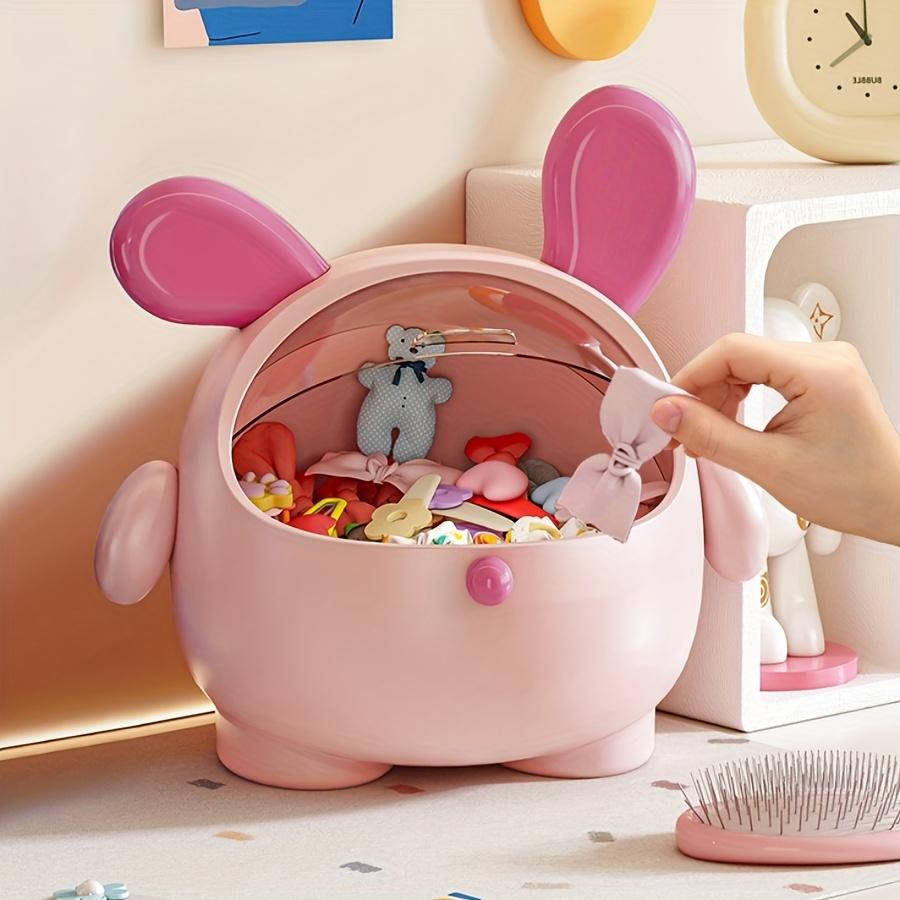 Милая косметическая коробка-органайзер в форме кролика - Многофункциональный кейс для демонстрации макияжа с хранилищем для ювелирных изделий и помад