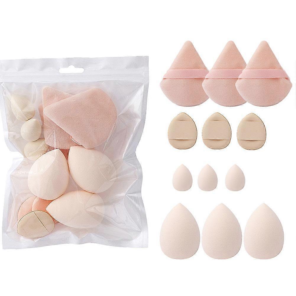 12-Piece Makeup Powder Puff Set in Multiple Colors, Soft and Gentle on Skin for Daily Beauty Application