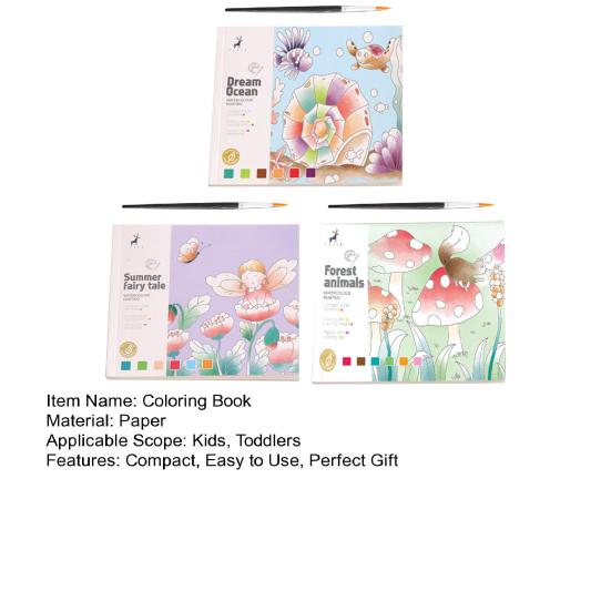 Раскраска акварелью для детей Малыши Карманная живопись без беспорядка Граффити Бумага Искусство Ремесла Набор для рисования с кисточками Краски для путешествий