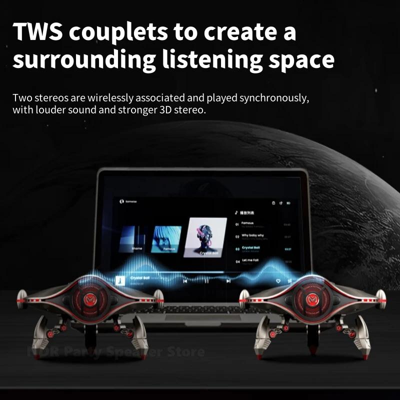 Меха Bluetooth-колонки TWS Esports Аудио Настольный Сабвуфер 15 Вт Беспроводная Быстрая Зарядка RGB Атмосферная Подсветка для Подарка Мальчику