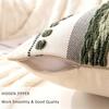 Boho Chenille Tufted Throw Pillow Cover Farmhouse Striped Decorative Cushion Case Square Pillowcase for Living Room Sofa Bed Couch Decor