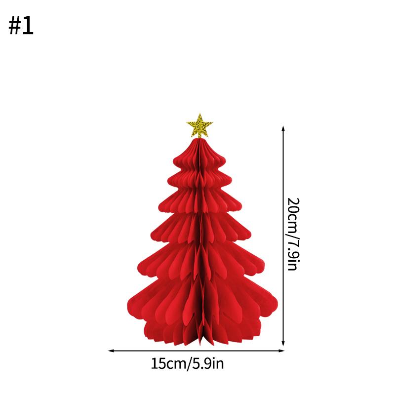 Christmas Tree Decoration 3D Honeycomb Paper Christmas Tree Hanging Pendent New Year Xmas Party Atmosphere Shop Decor Prop