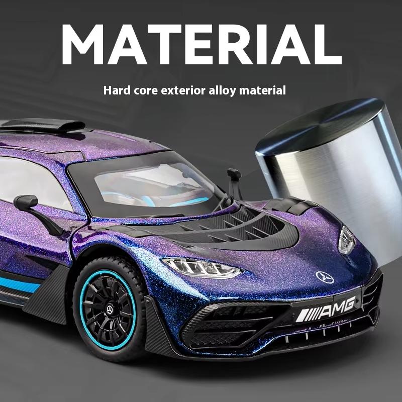 New 1:24 Mercedes-Benz AMG ONE Super Racing Alloy Die-cast Car Model Sound and Light Collectible Hobby Adult Birthday Gift Boy Trendy Toy Ornaments