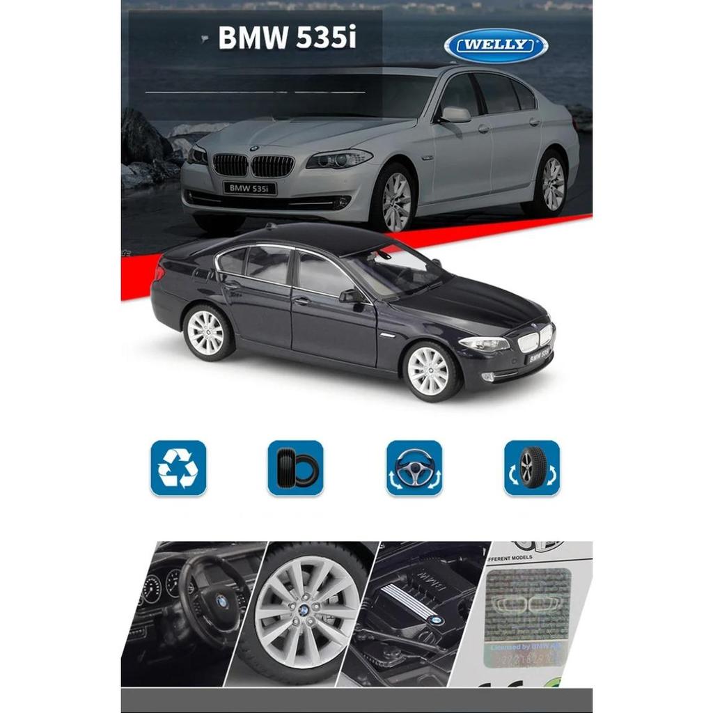 Welly 1/24 BMW 5 серии 535i Литой Модель Автомобиля Металлическая Литая Игрушечные Транспортные Средства Модель Автомобиля Высокая Симуляция Коллекция Детская Игрушка Подарки