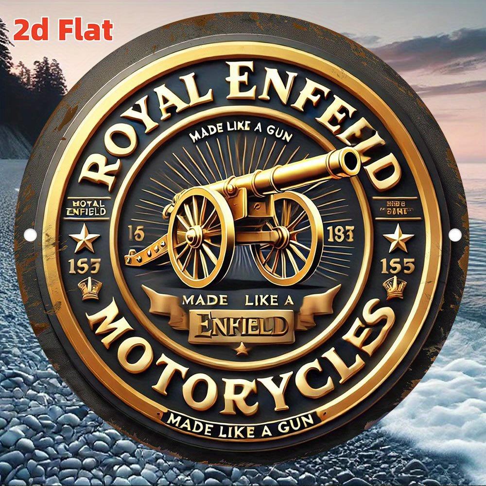 Металлическая табличка D Flat Royal Enfield с логотипом, винтажная алюминиевая табличка для декора стены дома, бара, кафе, гаража