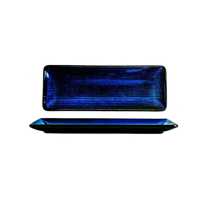 Japanese-Style Hotel Sushi Rectangular Plate Creative Ceramic Restaurant Cuisine Plate Household Kiln Tray