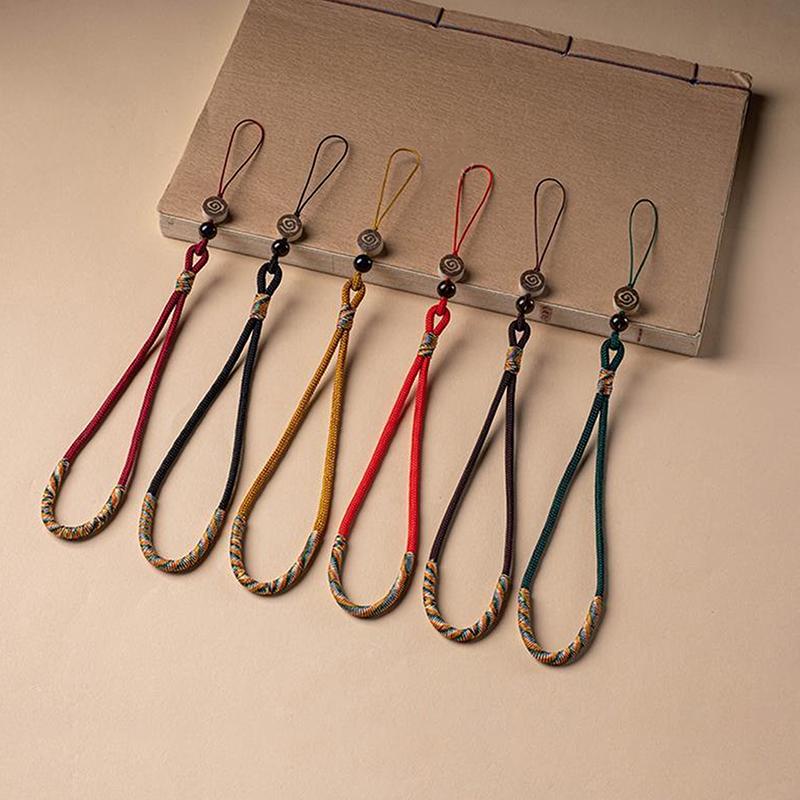 Шарм на запястье для телефона в китайском стиле, ремешок, брелок для пальца для мобильного телефона, ручной работы, с кольцом-пряжкой, подвеска с облачным узором