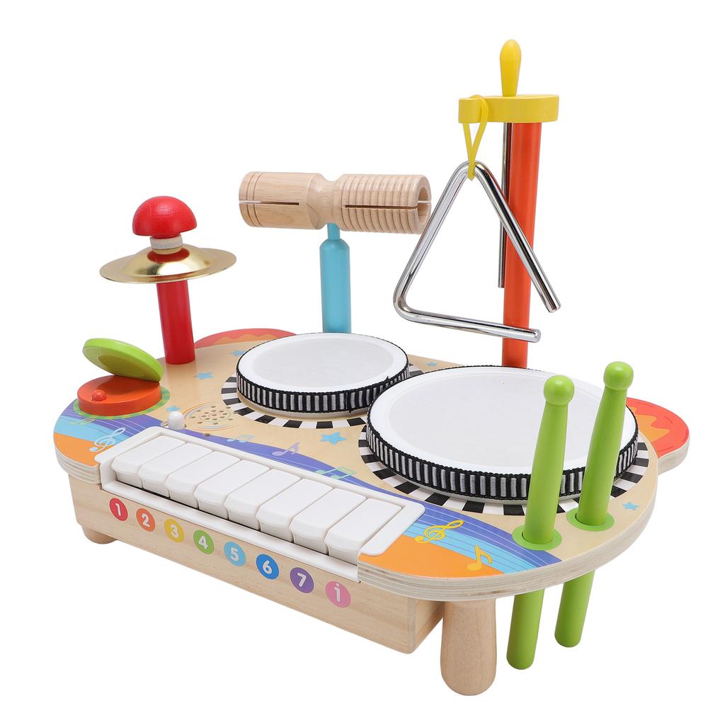 Детский музыкальный инструмент Деревянный многофункциональный барабан Стучащий пианино Ударный инструмент Образовательный