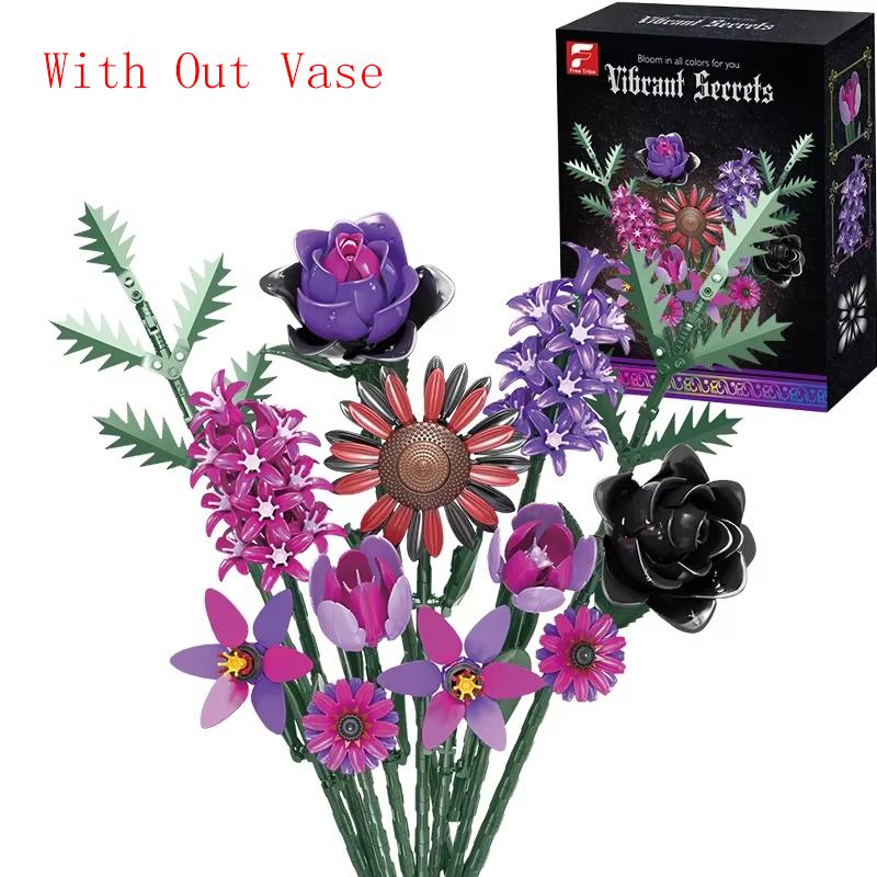 Non-Toxic 1009Pcs Sunflower Building Blocks Flower Bouquet Vase Model Bricks Set Idea Home Decoration Kids Educational Toys Holiday Gifts
