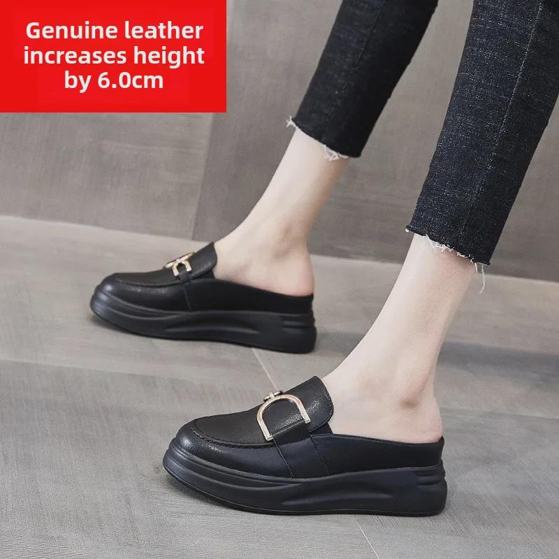 Женские босоножки на платформе из натуральной кожи, лето 2023 г.