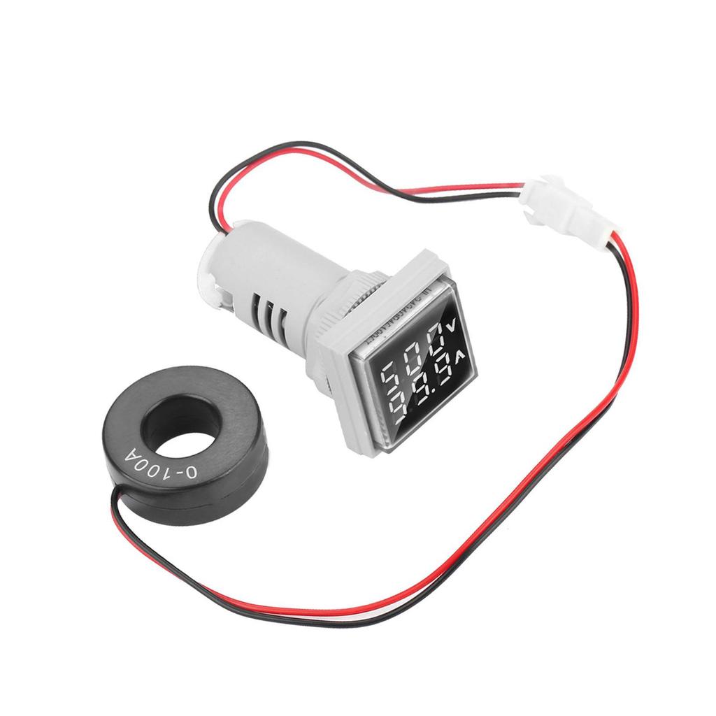 Светодиодный цифровой дисплей переменного тока вольтметр индикатор 22 мм 0100A индикатор счетчика (белый)