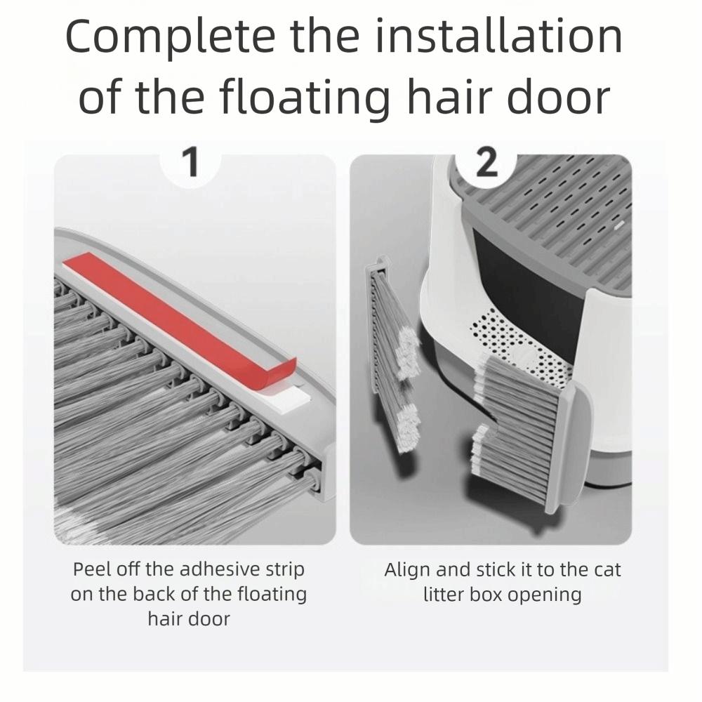 Professional Pet Hair Removal Brush Effective Litter Box Door Brush Cat Door Comb  For Litter Box