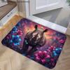 1pc, 2D Flat Printing, Rhinoceros Dream Garden Mat, Colorful And Non-Slip, Machine Washable Polyester Carpet, Suitable for Home Decor, Entrance, Hallw