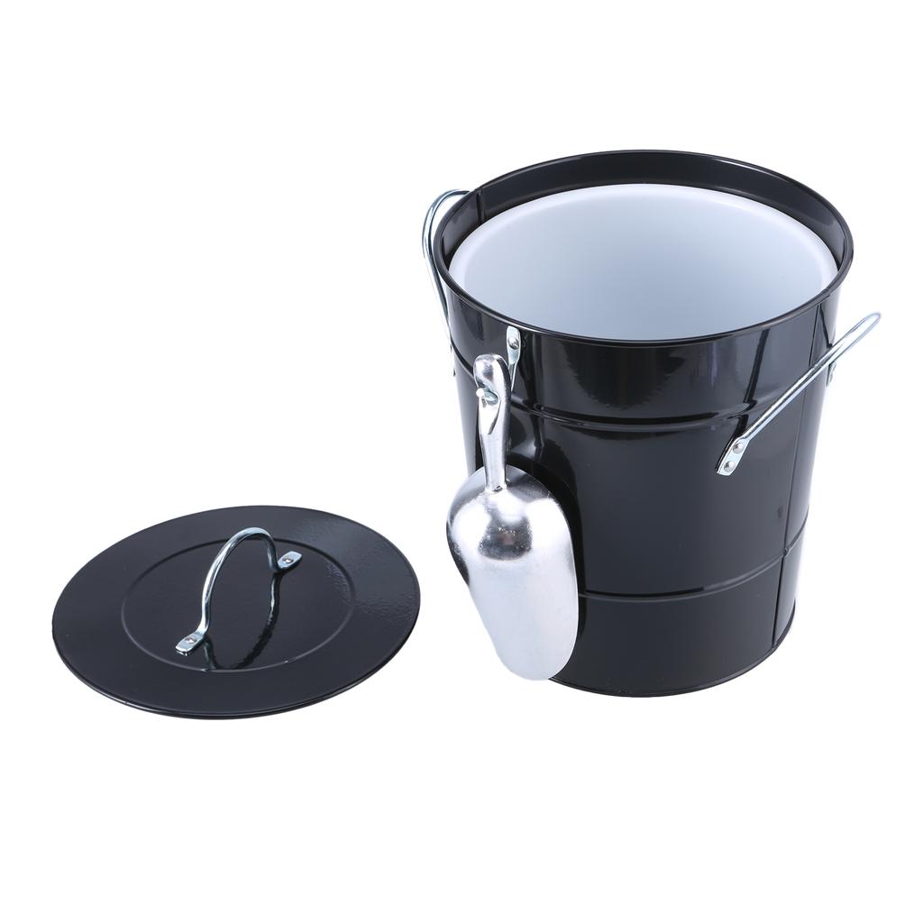 Ice Bucket with Scoop and Lid Metal Drink Coolers Wine Bucket Chiller Beverage Tub for Parities, Camping, Outdoor Bar
