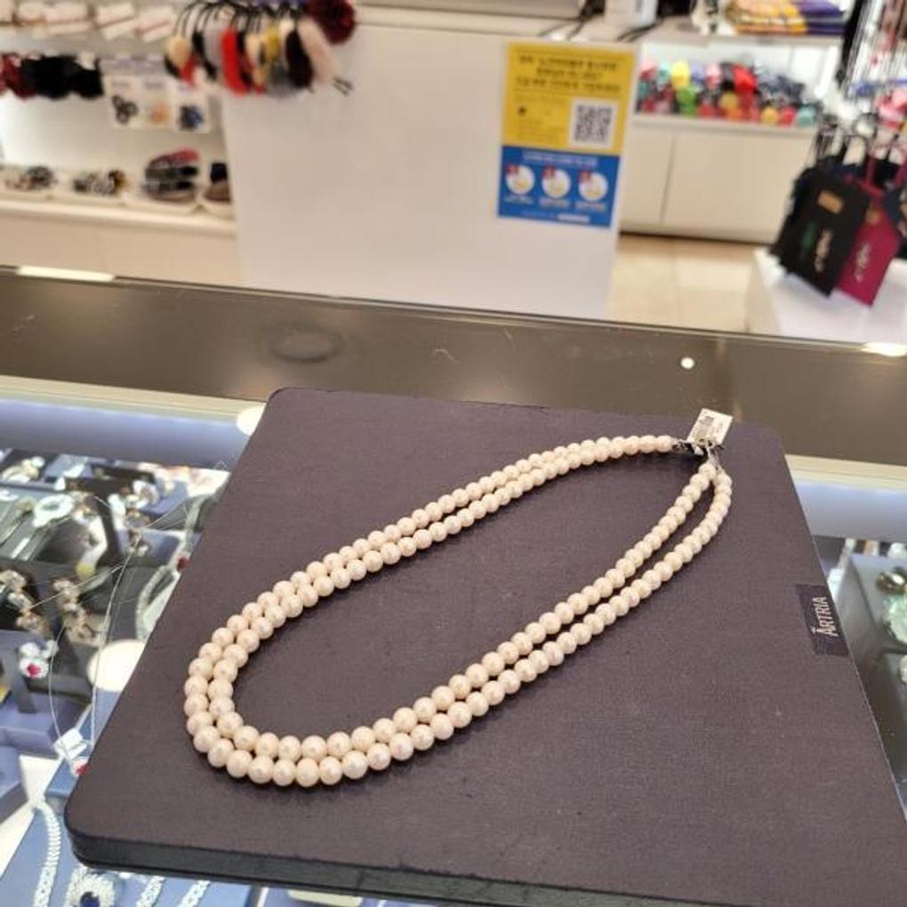 Atria freshwater pearl (small 8mm) double row N necklace JQNNEJJ0006WHF