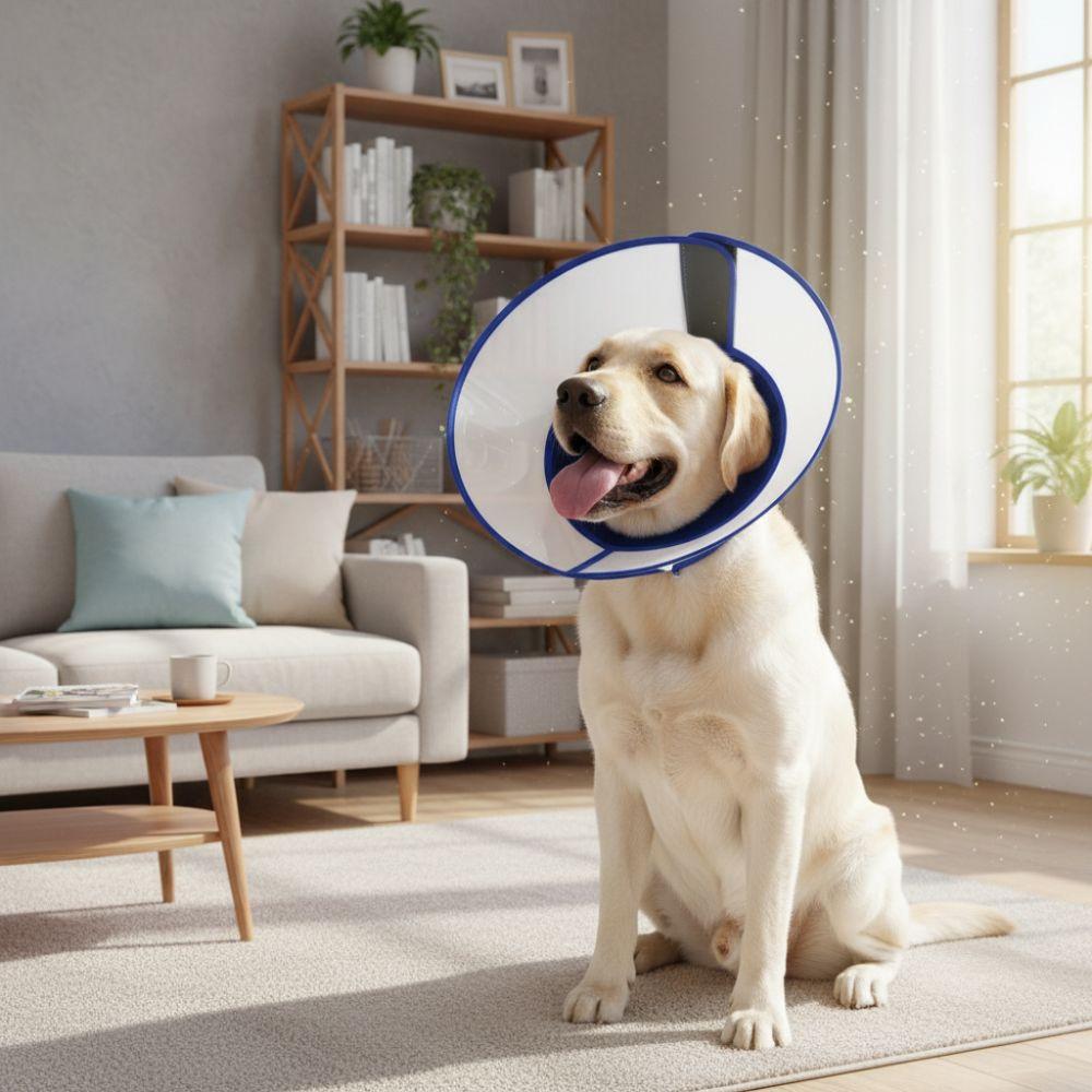 Breathable Dog Elizabethan Collar Adjustable Recovery Collar Protective Collar  Wound Recovery