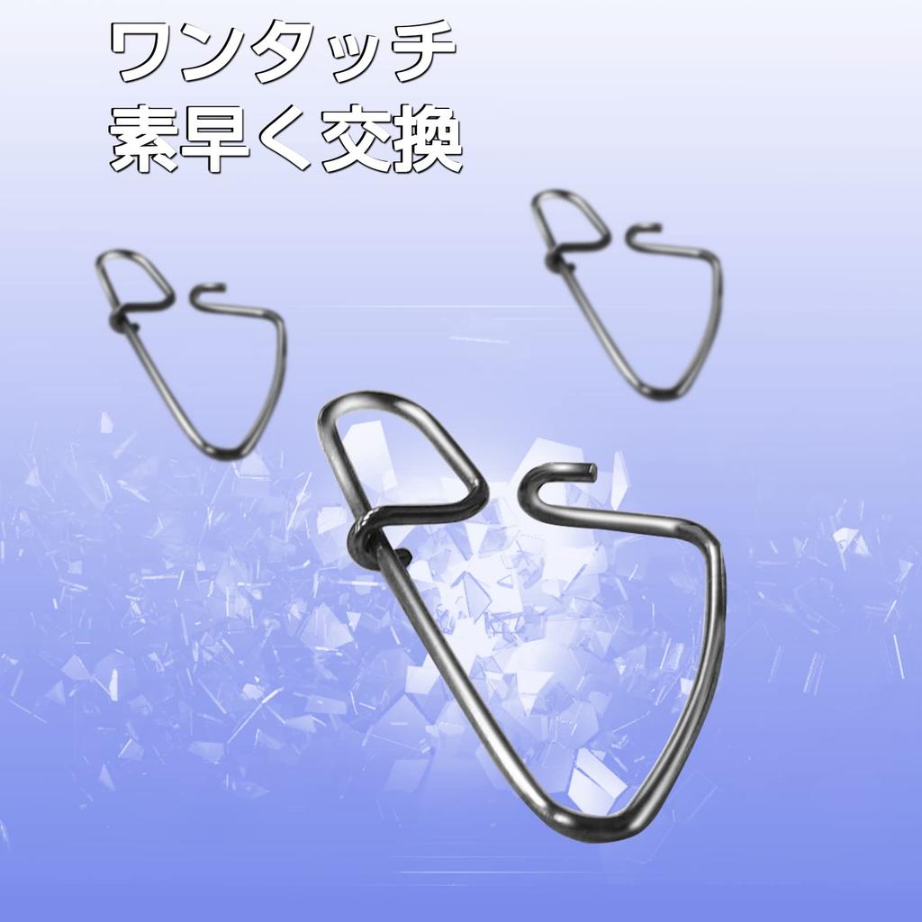 QISHUO Stainless Steel Cross Lock Strong Lure Snaps for Egi Jigging and 100 Black Snaps, Fishing, Pieces, 15kg,