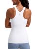 CRZ YOGA Padded Tank Top with Plus Size Yoga Butterluxe Size 1XL Women's Cups, Racerback, Top, White,