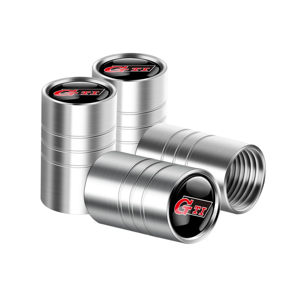 WHAQY1 4Pcs Metal Car Wheel Tire Valve Caps Cover Accessorie For Volkswagen GTI Golf 6 7 Polo VW R-Line CC Passat B6 Tiguan Tharu Jetta