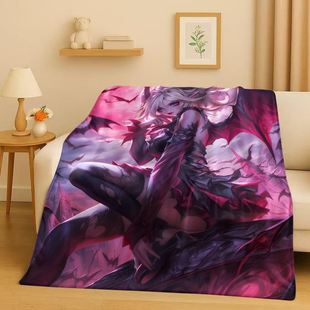 26 Style Gothic Dark Sexy Girls Cartoon Anime Characters Flannel Blanket,Soft Plush Throw for Home Bedroom Bed Sofa Cover Trave