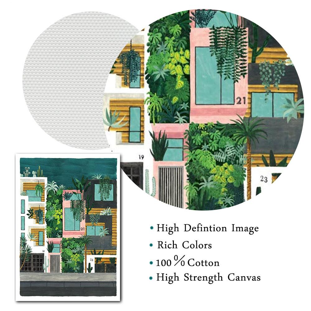 Пальмовый лес, марокканские тропические джунгли, качели, настенное искусство для ванной комнаты, постер и печать на стене для декора гостиной
