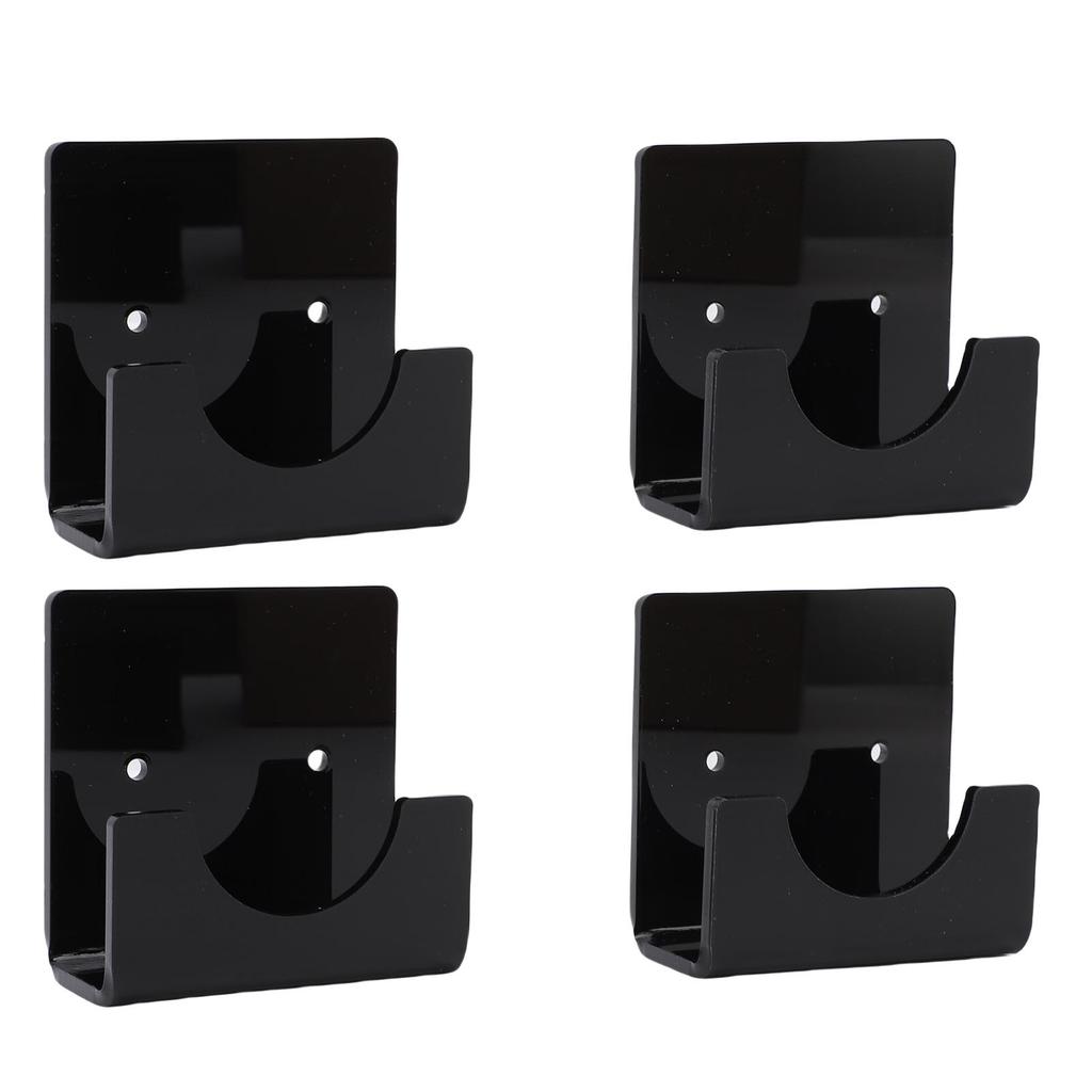 4pcs Clear Acrylic Shower Rod Holder Transparent Curtain Rod Retainer Adhesive Bathroom Tension Rod Support Holders