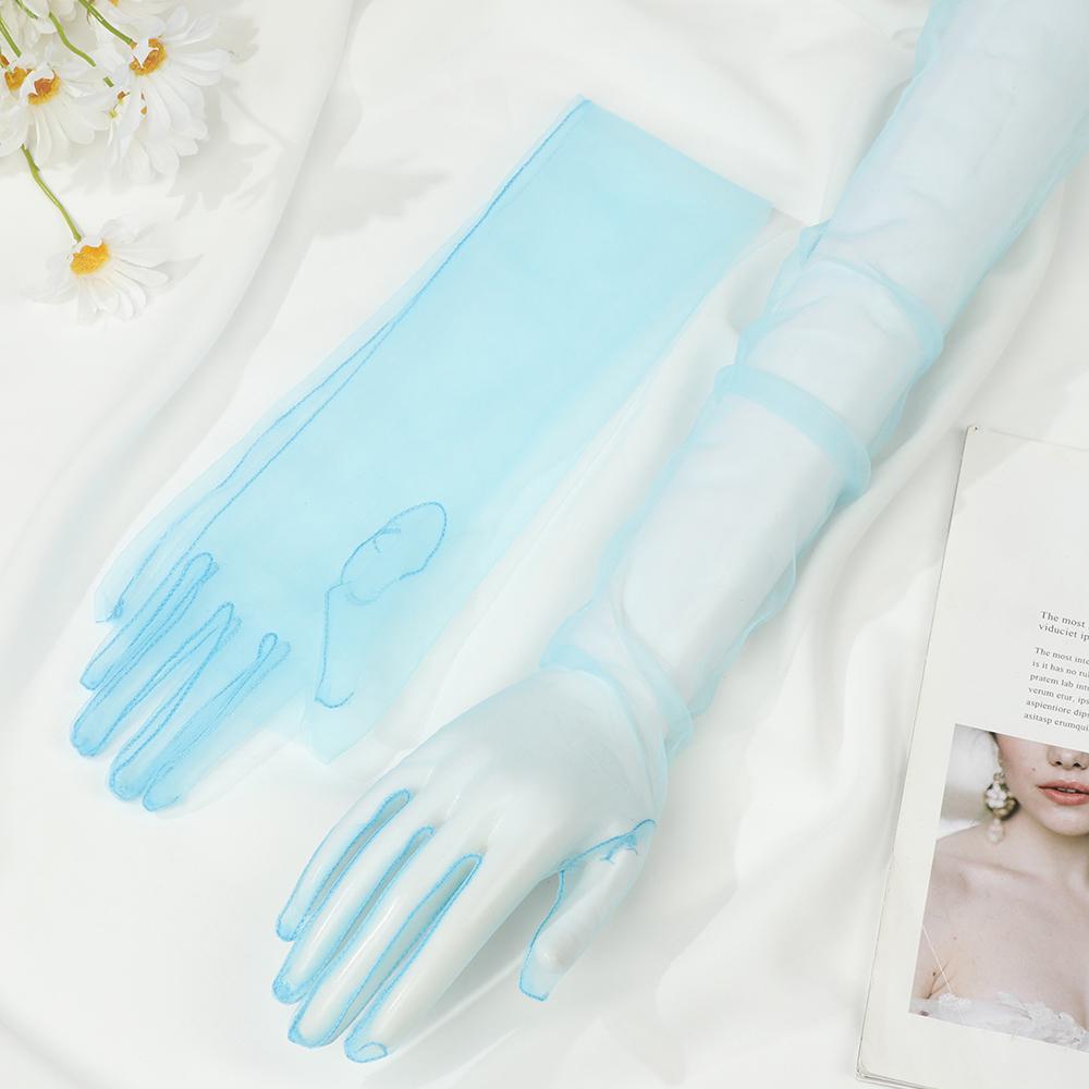 Вечерний декор для выпускного бала Ультратонкие тюлевые перчатки Платье для вечеринки Свадебные перчатки Свадебное платье Митенки