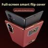 For Samsung Galaxy Z Fold 7 Nappa Leather Case Full-coverage Dual Hinge Camera Lens Protection Bulit-in Magnet Smart View Cover